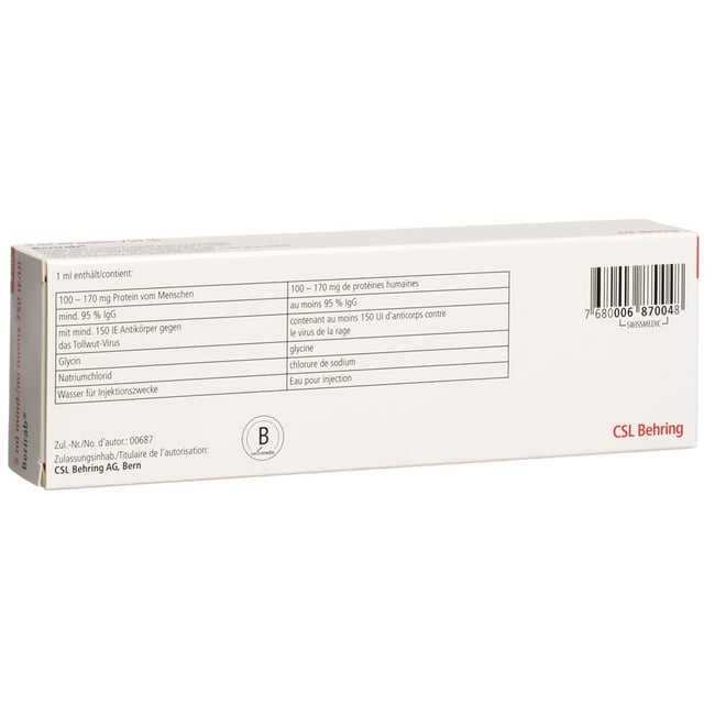 BERIRAB sol inj 750 UI/5ml ser pré 5 ml