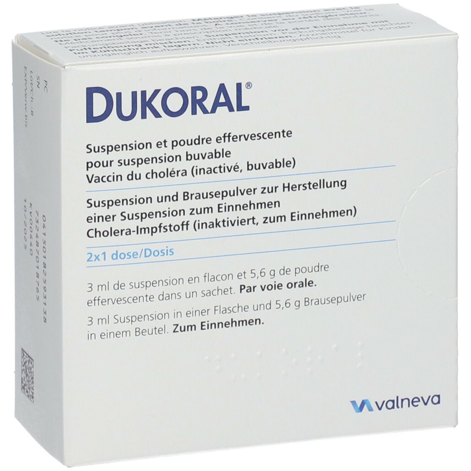 Dukoral, Suspension und Brausepulver zur Herstellung einer Suspension zum Einnehmen