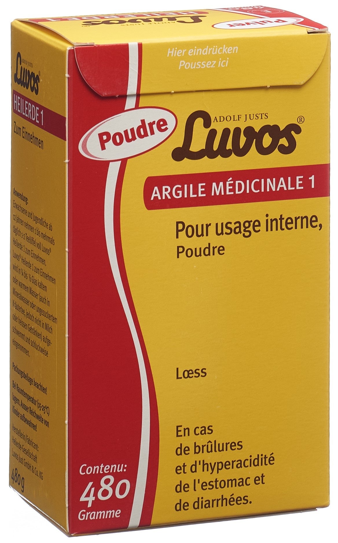LUVOS argile médicinale 1 interne pdr 480 g