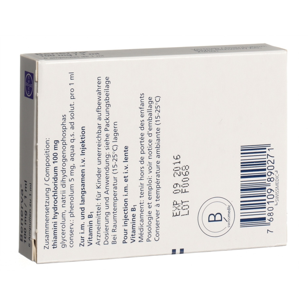 BENERVA sol inj 100 mg/ml 6 amp 1 ml