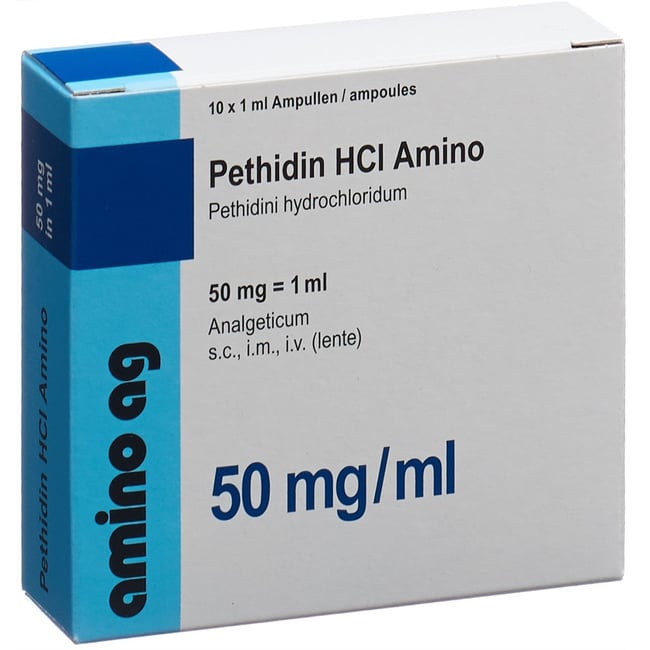 PETHIDINE HCL Amino 50 mg/ml 100 amp 1 ml