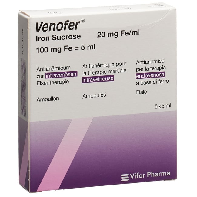 VENOFER sol inj 100 mg/5ml 5 flac 5 ml