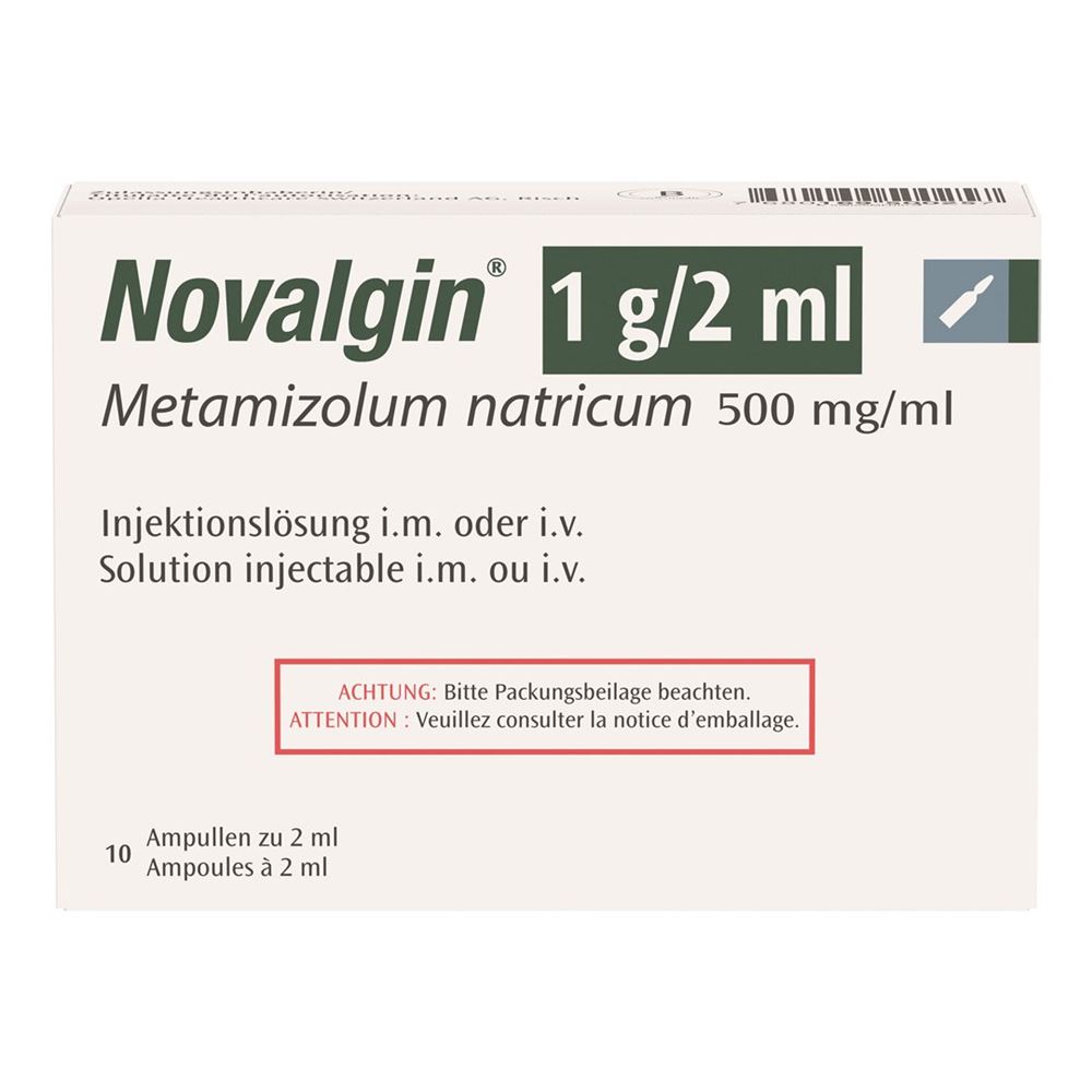 NOVALGIN sol inj 1 g/2ml i.m./i.v 10 amp 2 ml