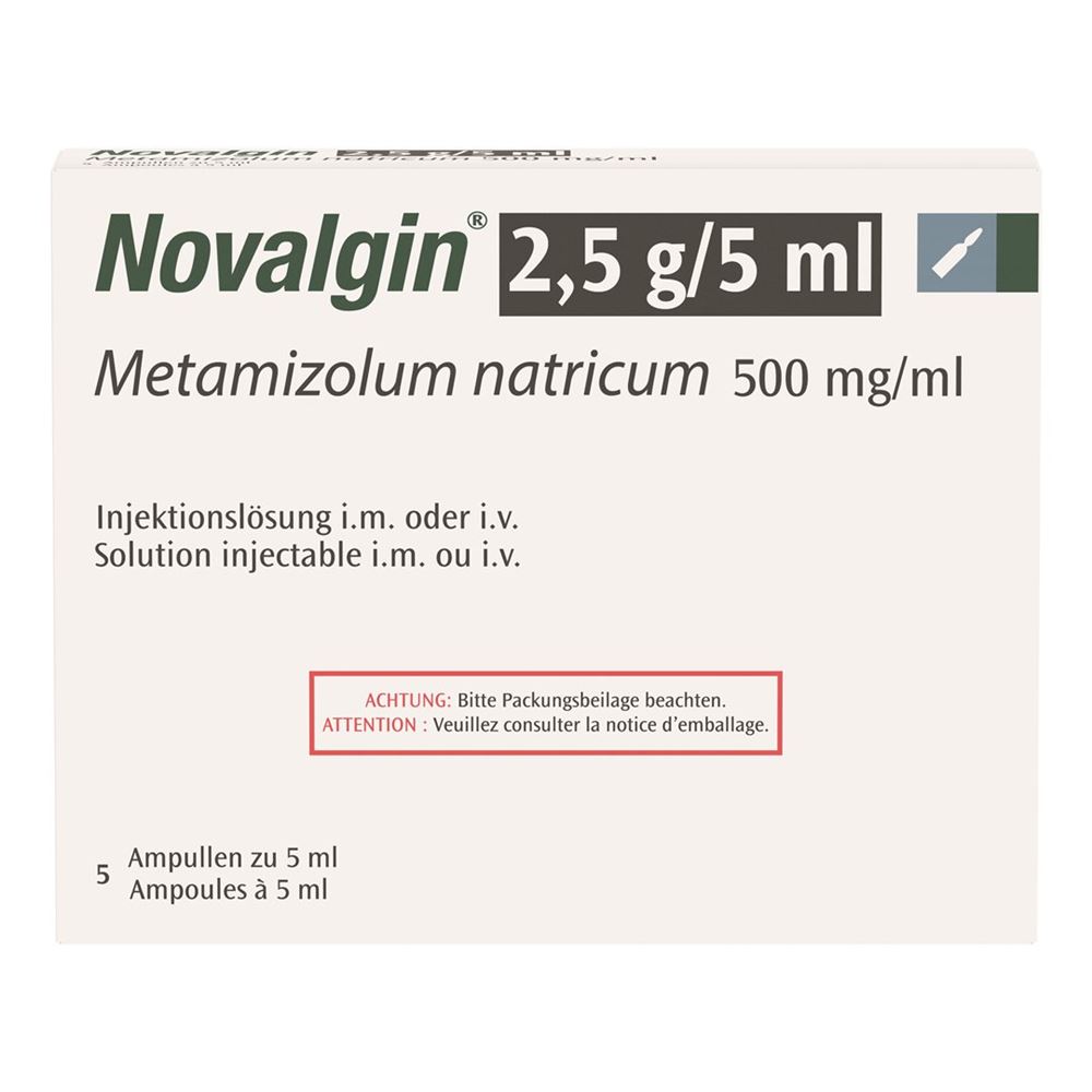NOVALGIN sol inj 2.5 g/5ml i.m/i.v 5 amp 5 ml