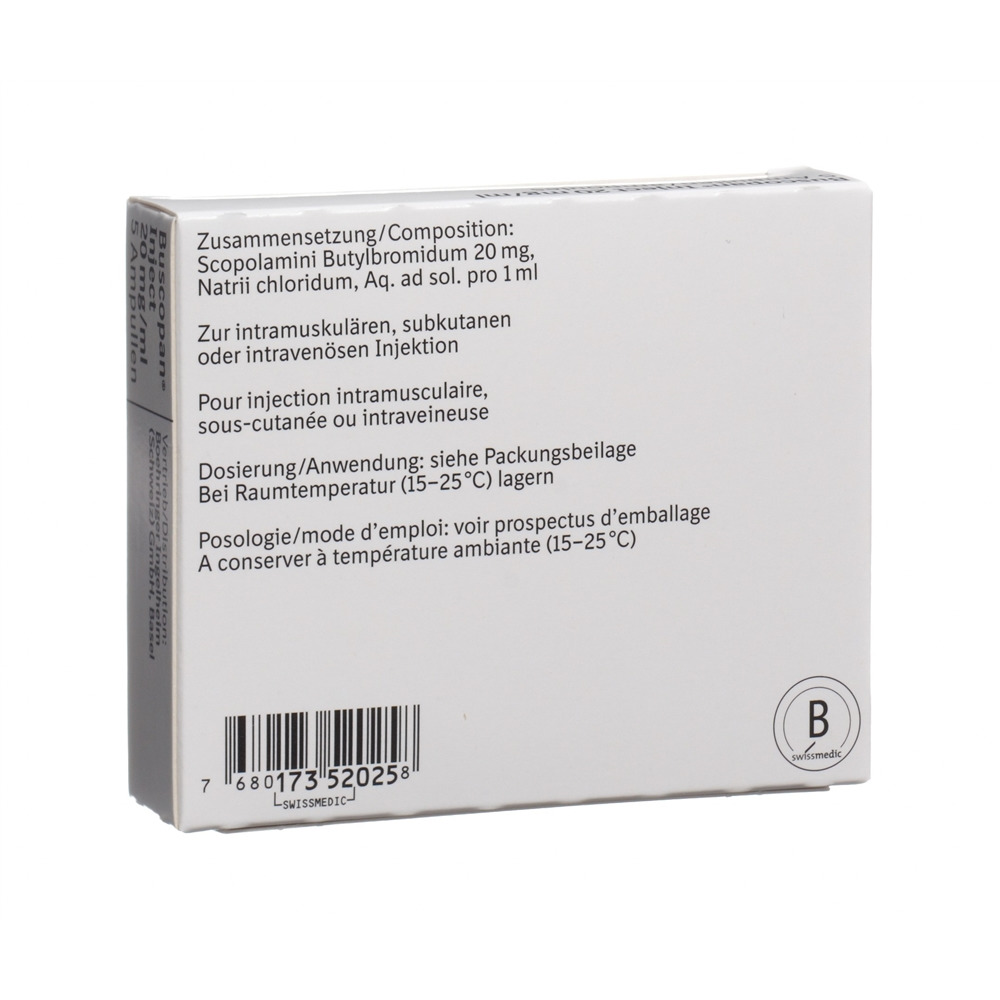 BUSCOPAN Inject sol inj 20 mg/ml 5 amp 1 ml