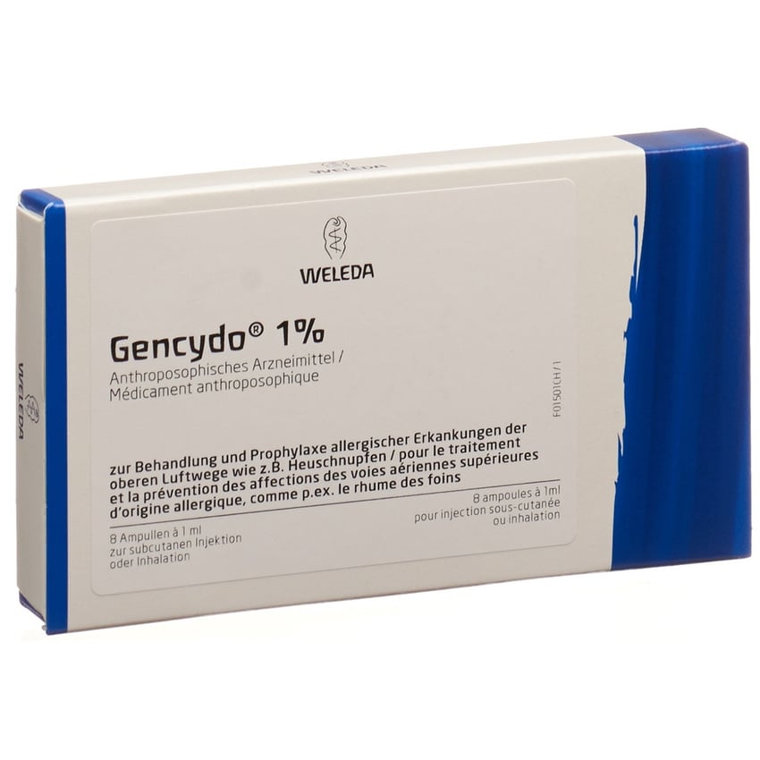 GENCYDO 1% sol inj 8 amp 1 ml