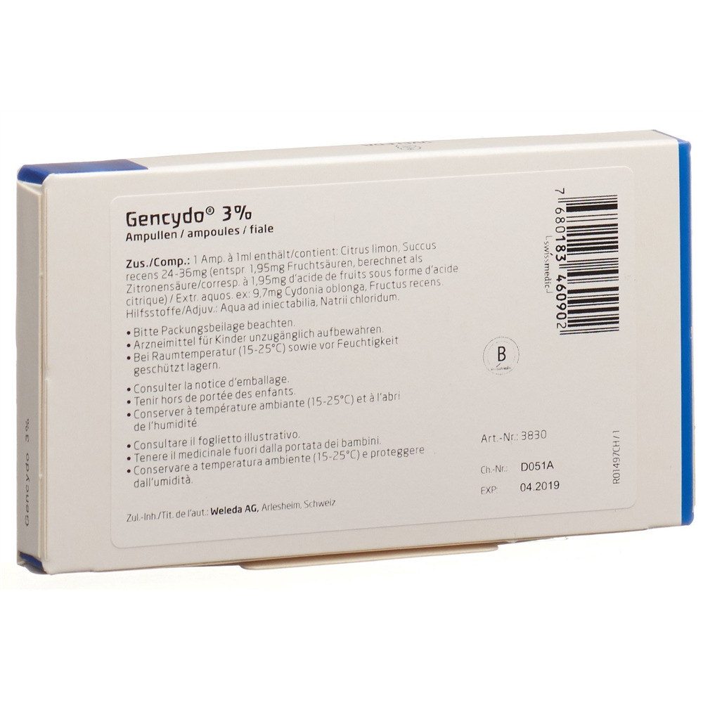 Gencydo 3%, Injektionslösung (s.c.)