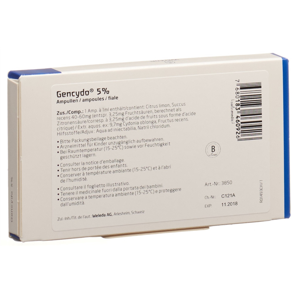 Gencydo 5%, Injektionslösung (s.c.)