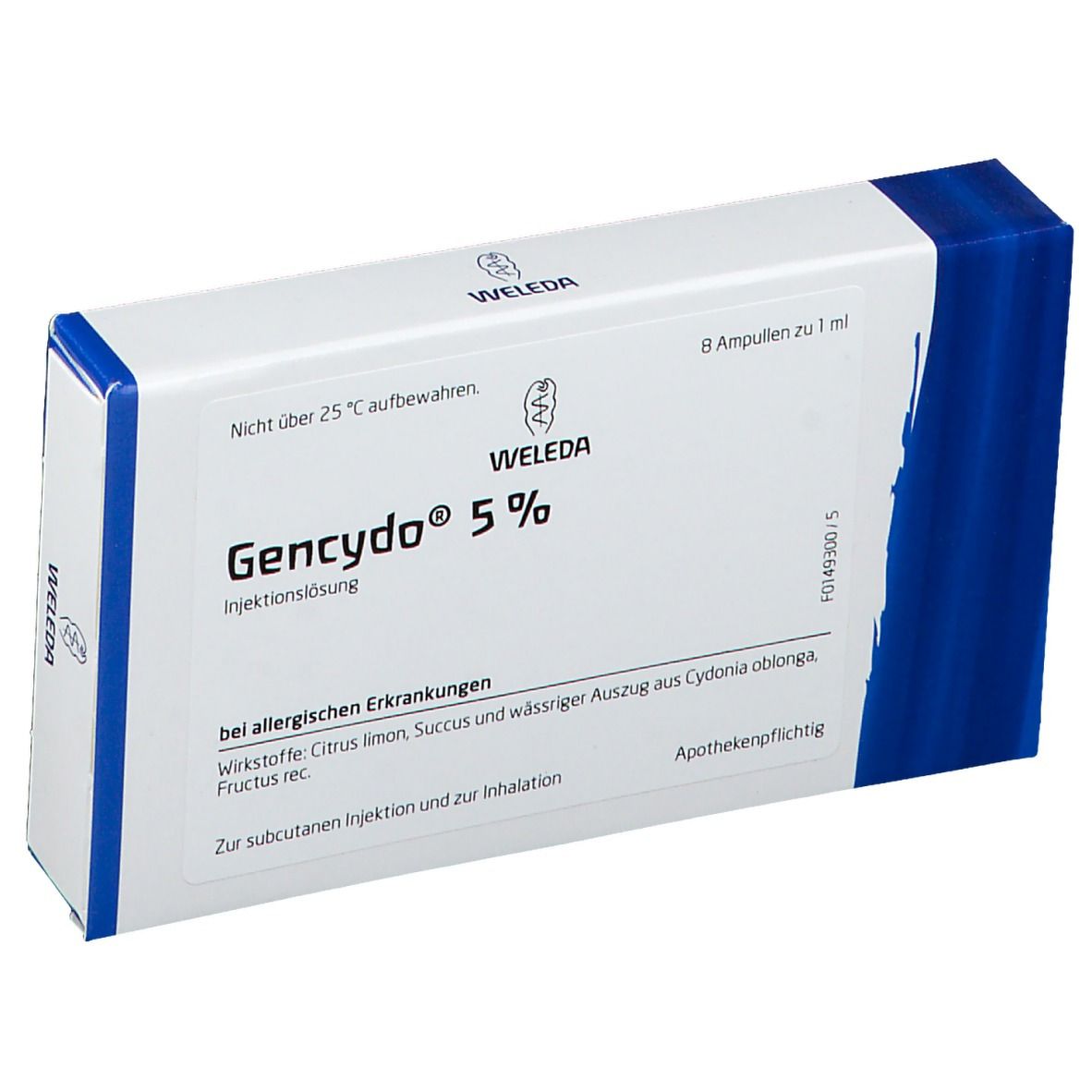 GENCYDO 5% sol inj 8 amp 1 ml