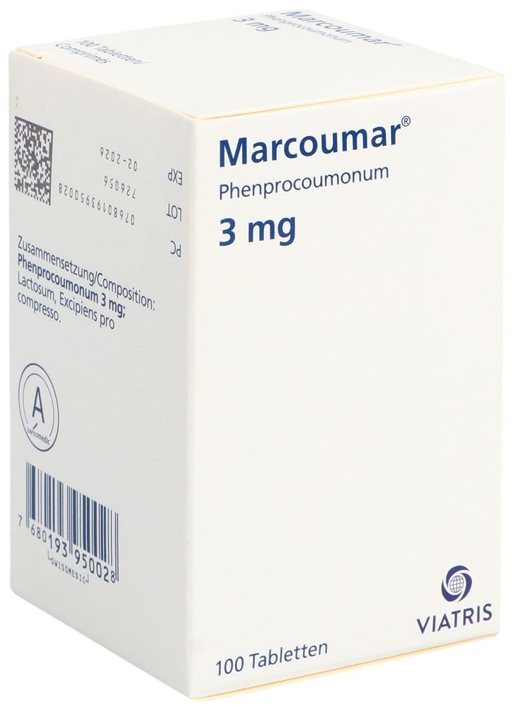 MARCOUMAR cpr 3 mg fl plast 100 pce
