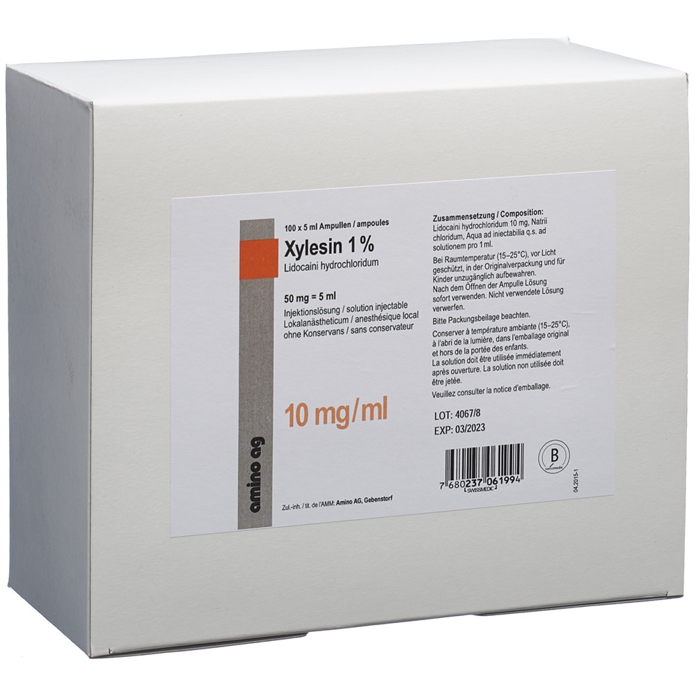 XYLESINE sol inj 50 mg/5ml 100 amp 5 ml