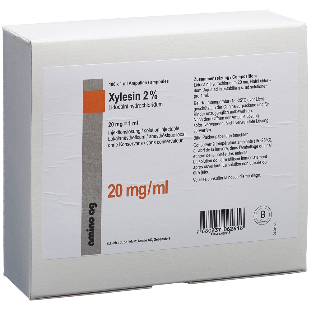 XYLESINE sol inj 20 mg/ml 100 amp 1 ml