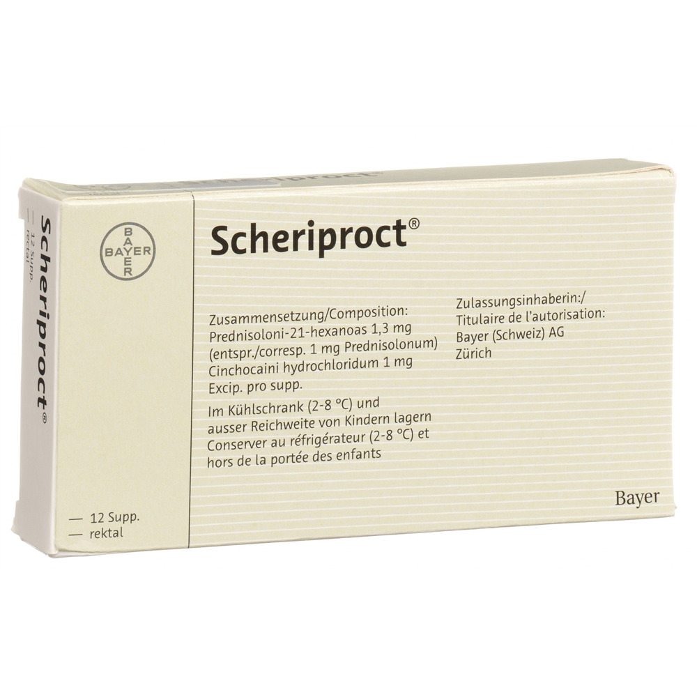 SCHERIPROCT 1.3 mg 1 mg supp 12 pce