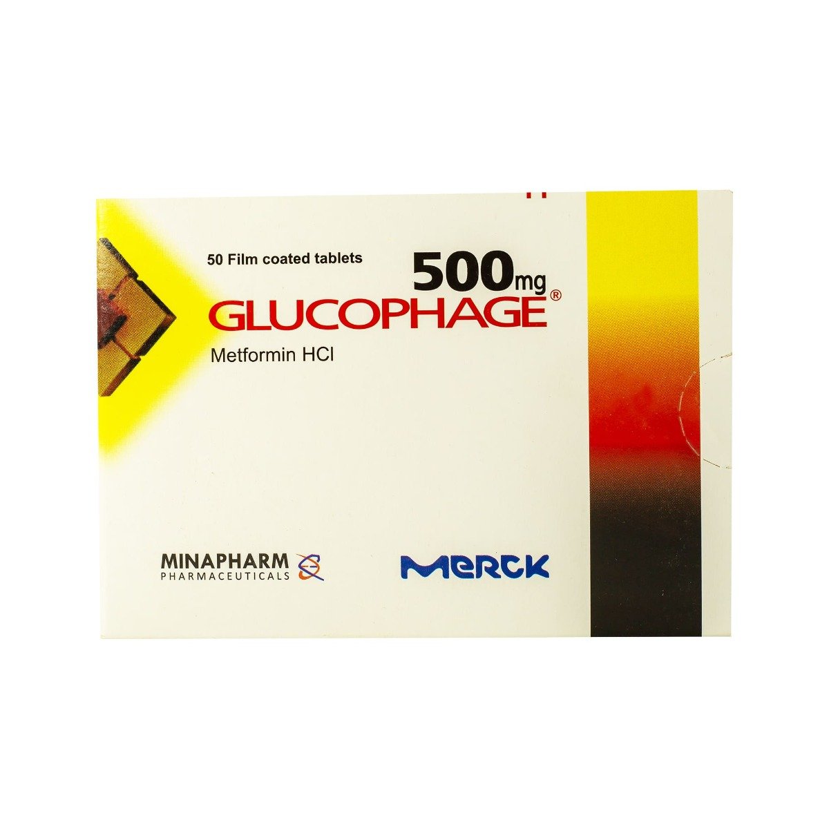 GLUCOPHAGE cpr pell 500 mg 50 pce