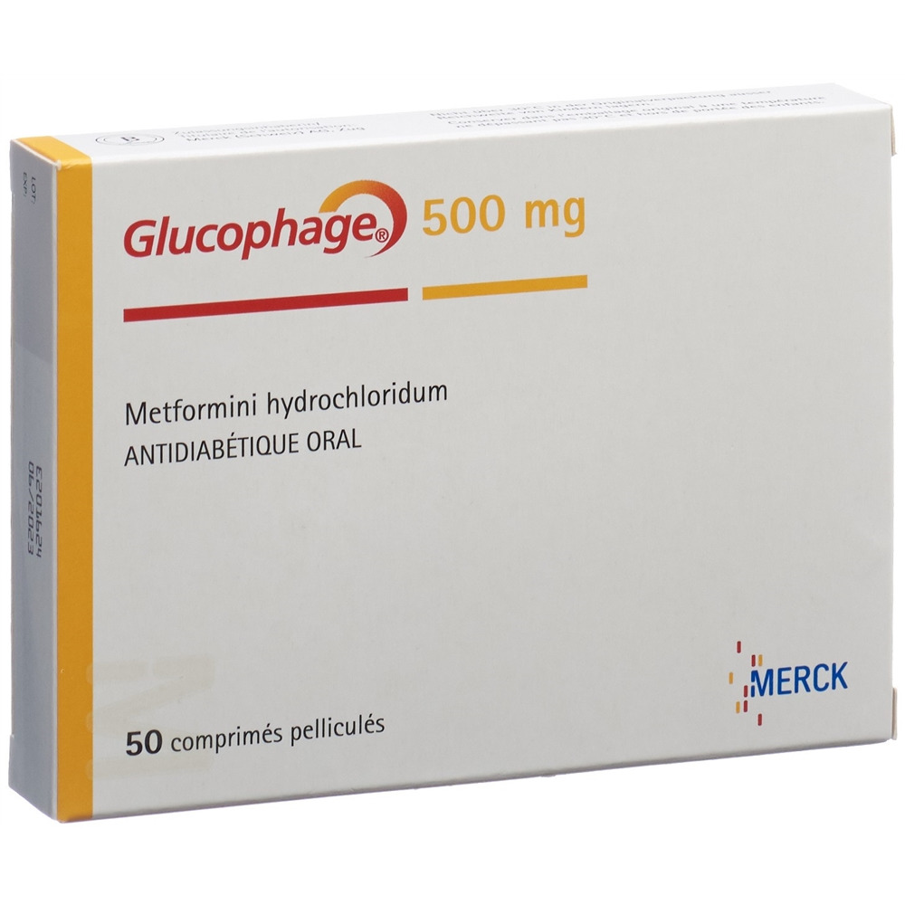 GLUCOPHAGE cpr pell 500 mg 50 pce