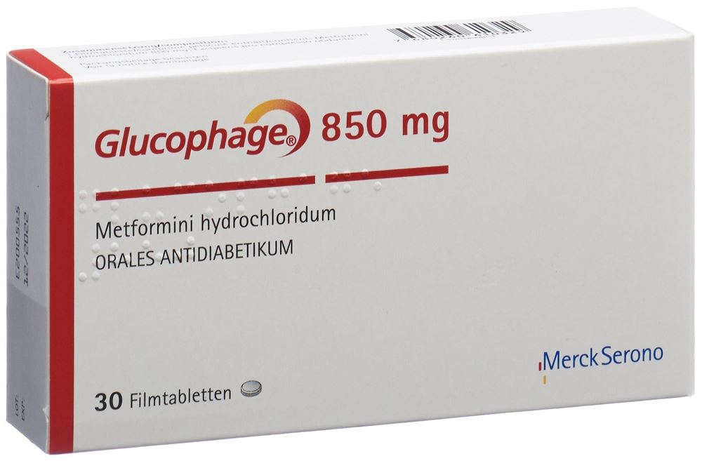 GLUCOPHAGE cpr pell 850 mg 30 pce