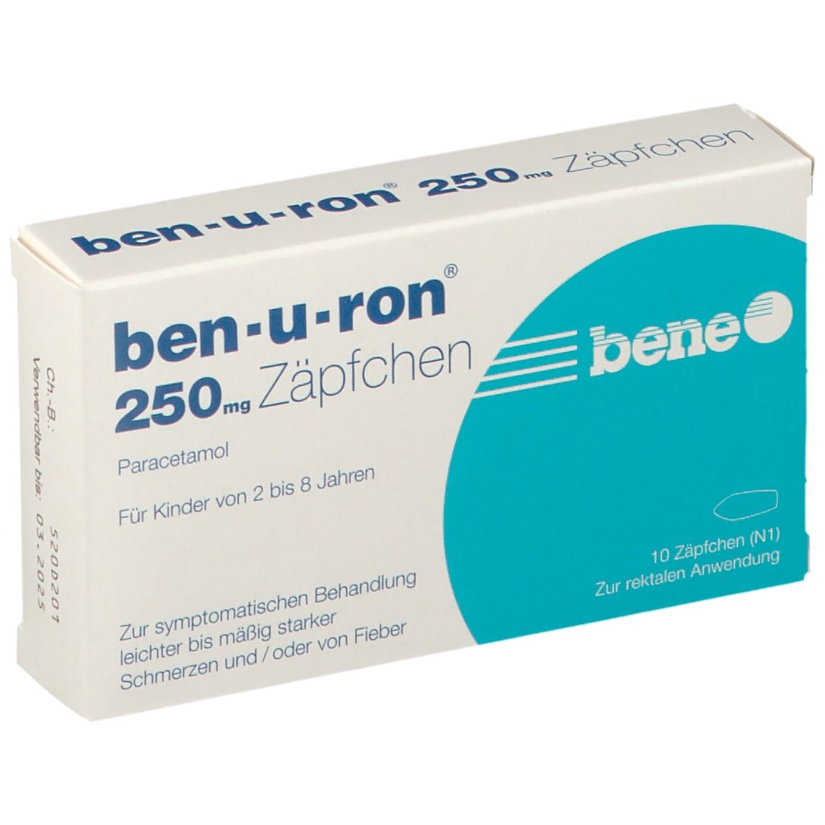 BEN-U-RON supp 250 mg enf 10 pce