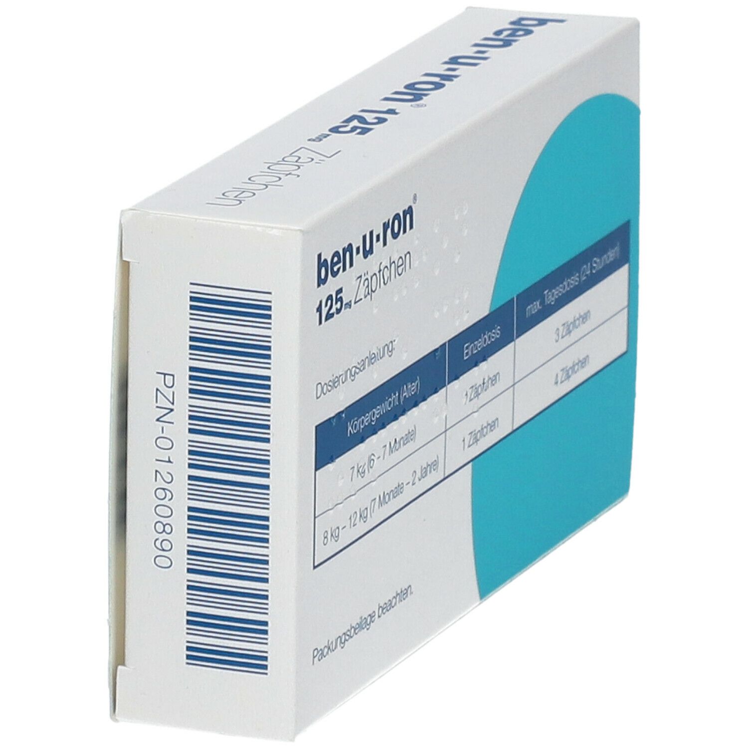 BEN-U-RON supp 125 mg bébé 10 pce