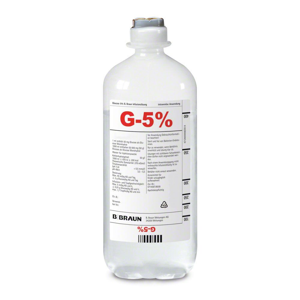 GLUC Braun sol perf 5 % 1000ml Ecofl pl 10 pce