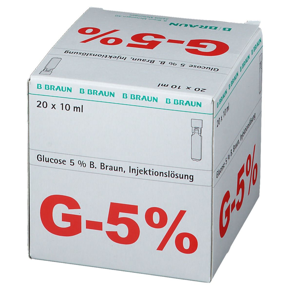 GLUC Braun sol perf 5 % 10ml Minipl con 20 pce