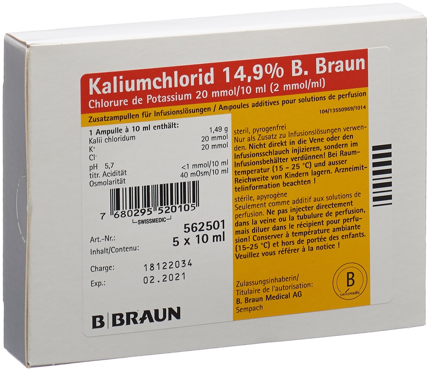 KCL 14,9%                     GA 10ML CH