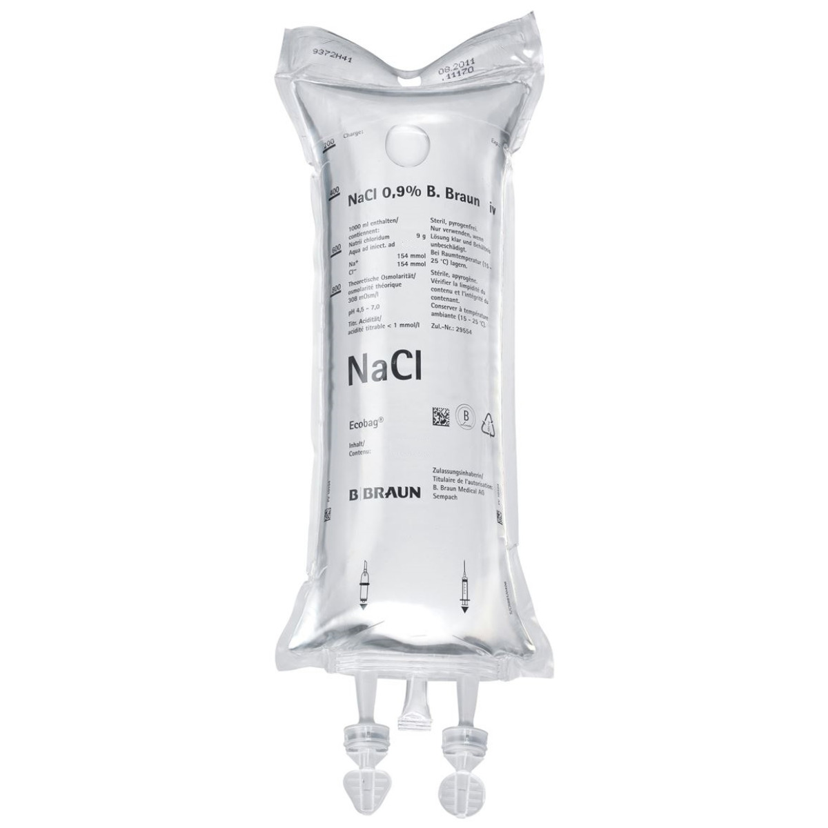 NACL Braun 0.9 % 250ml in 500ml Ecobag 30 pce