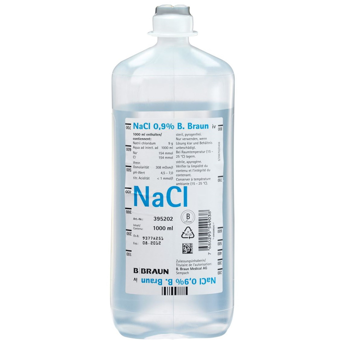 NACL Braun 0.9 % 1000ml Ecofl pl 10 pce