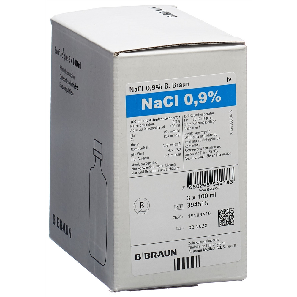 NACL Braun 0.9 % 100ml Ecobag 20 pce