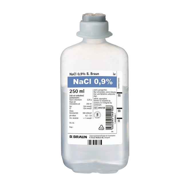 NACL Braun 0.9 % 250ml Ecofl pl 10 pce