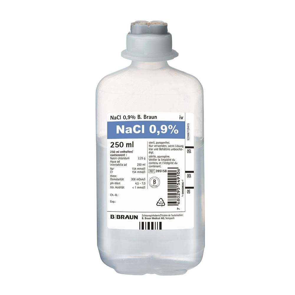 NACL Braun 0.9 % 250ml Ecofl pl 10 pce