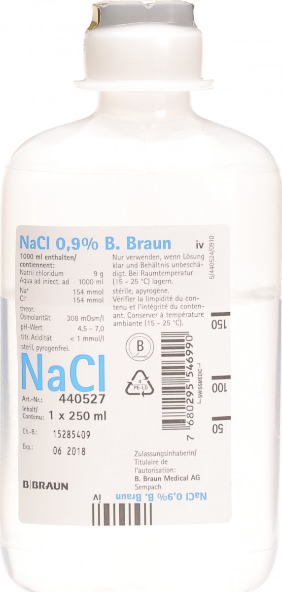 NACL Braun 0.9 % 250ml Ecofl pl