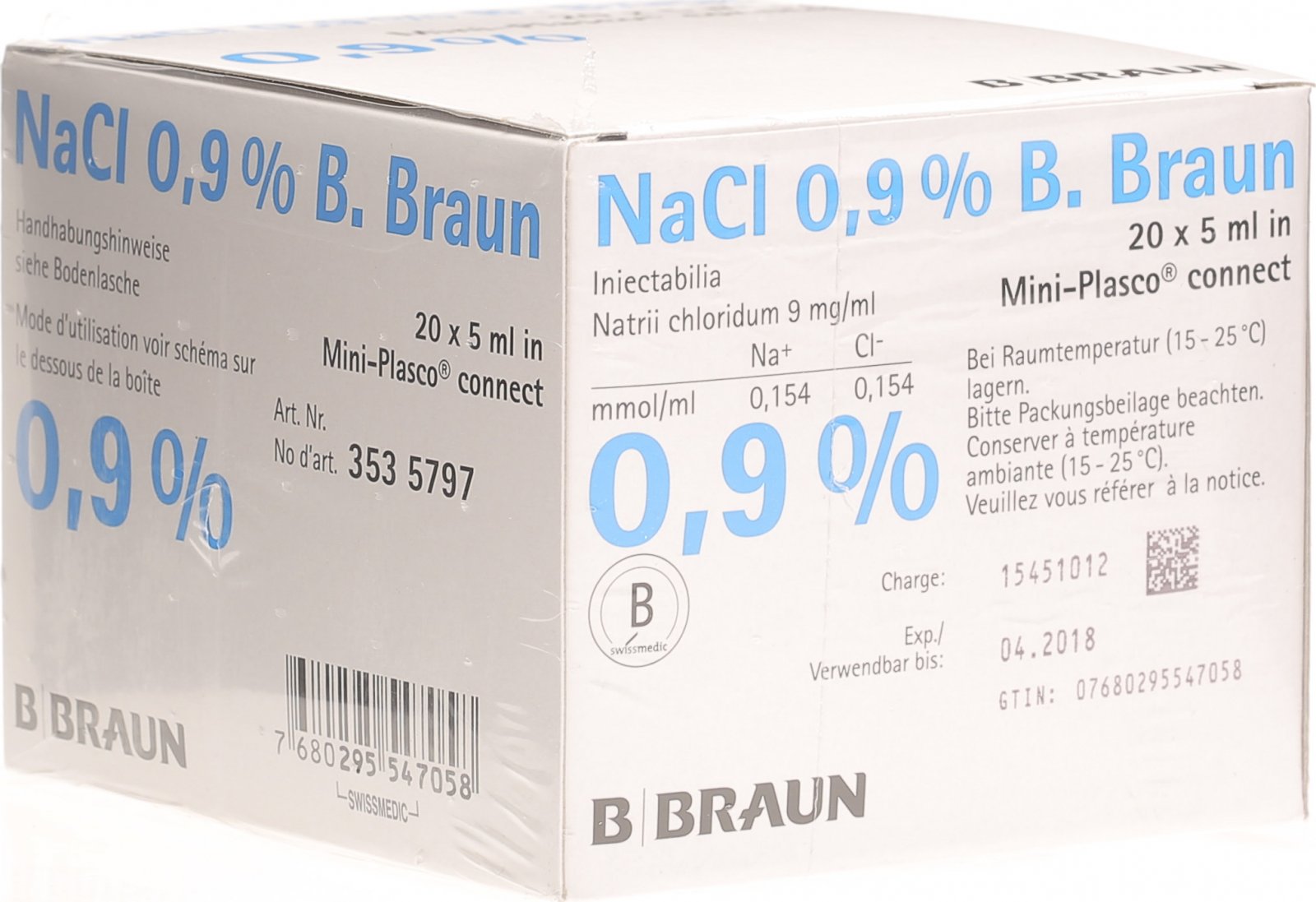 NACL Braun 0.9 % 5ml Mini Pl connect 20 pce