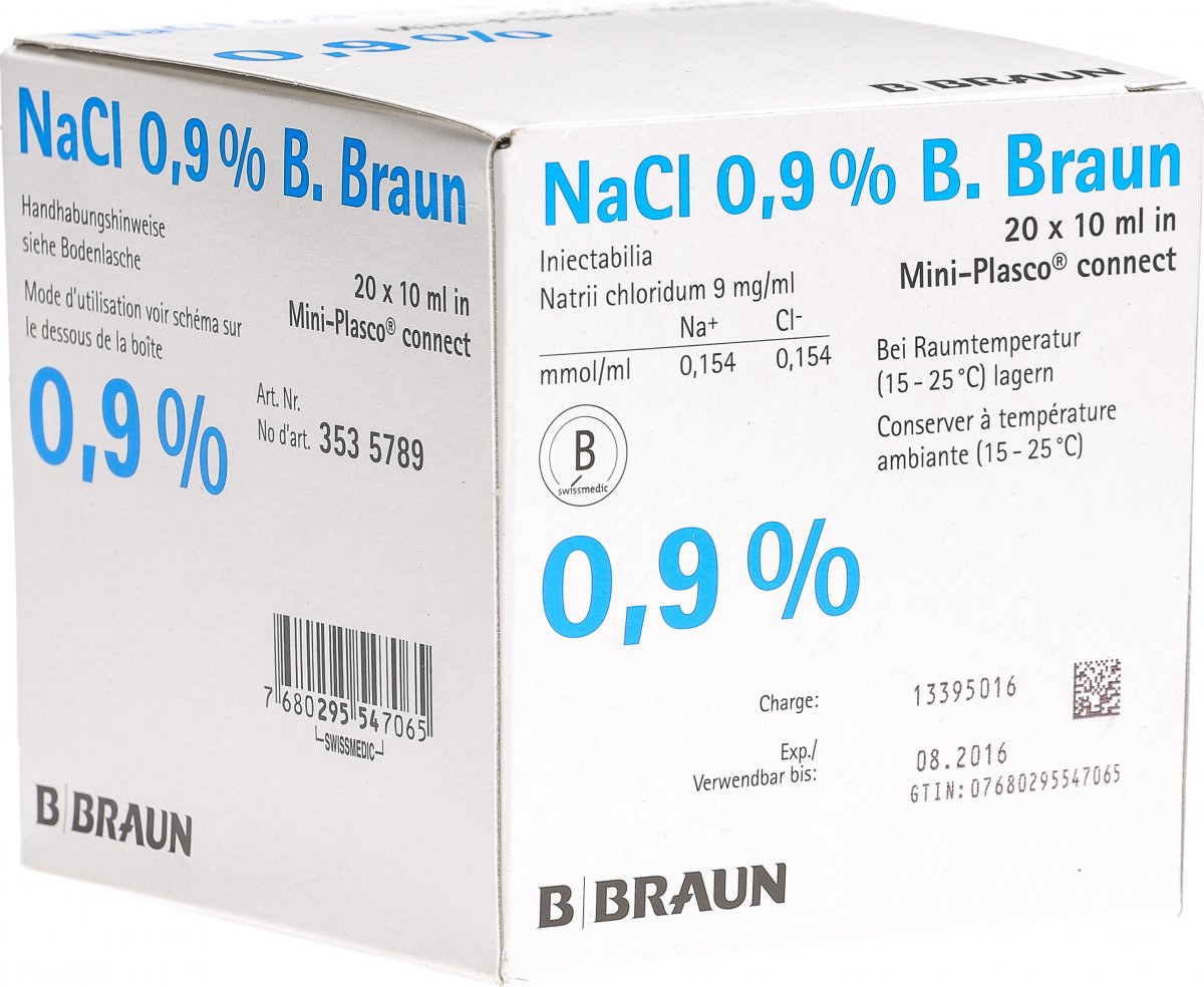 NACL Braun 0.9 % 10ml Mini Pl connect 20 pce