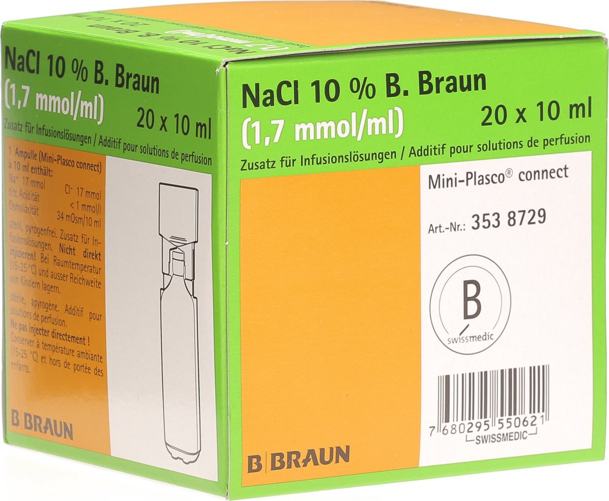 NACL Braun conc perf 10 % 10ml MiniPl con 20 pce
