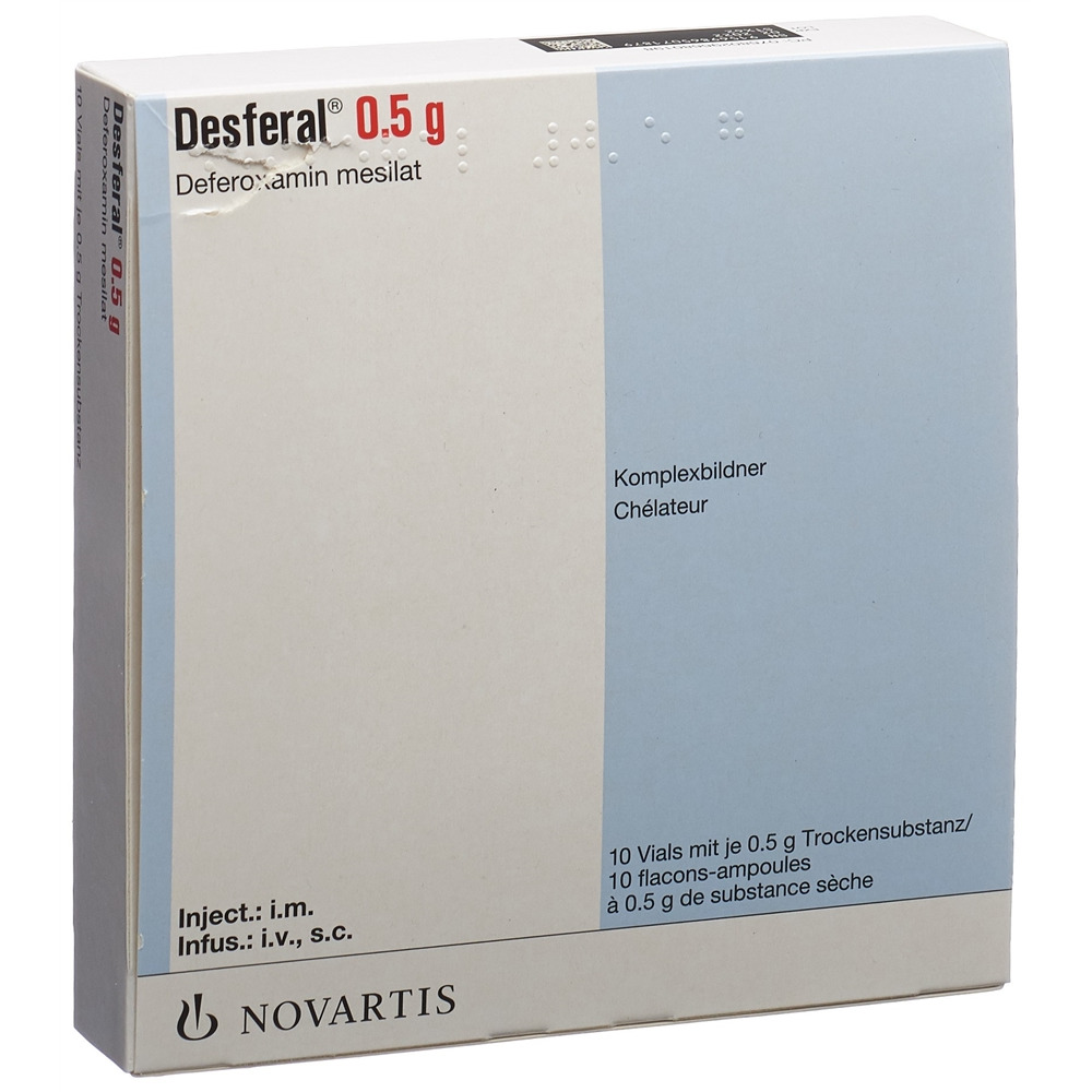 DESFERAL subst sèche 500 mg flac 10 pce