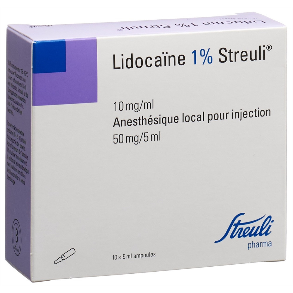 Lidocaïne Streuli Ampoules 10mg/ml, 50x2ml