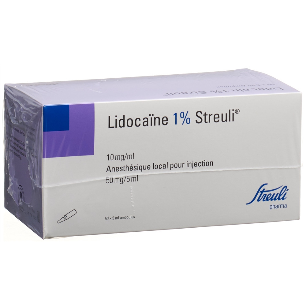 Lidocaïne Streuli Ampoules 10mg/ml, 50x5ml