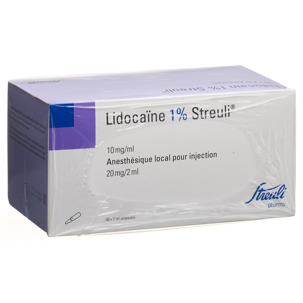 Lidocaïne Streuli Ampoules 20mg/ml, 50x2ml