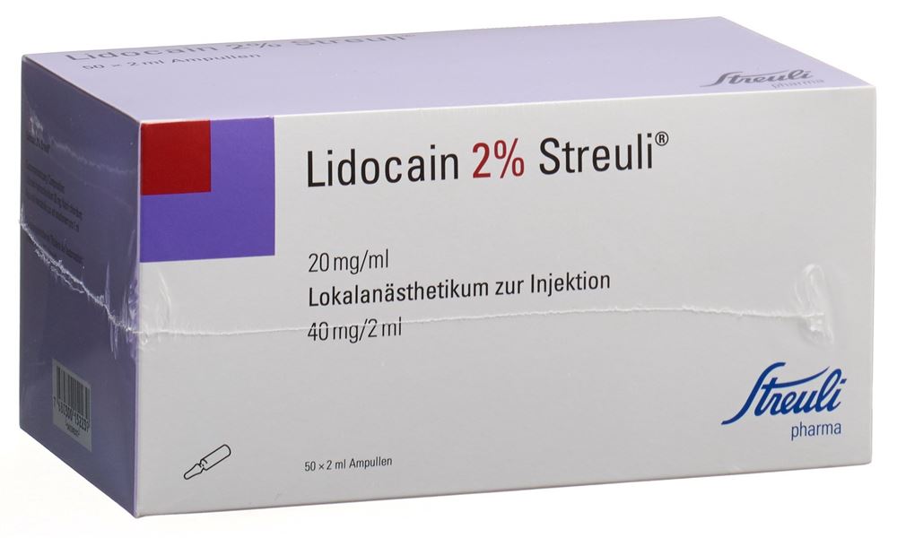 Lidocaïne Streuli Ampoules 20mg/ml, 50x2ml