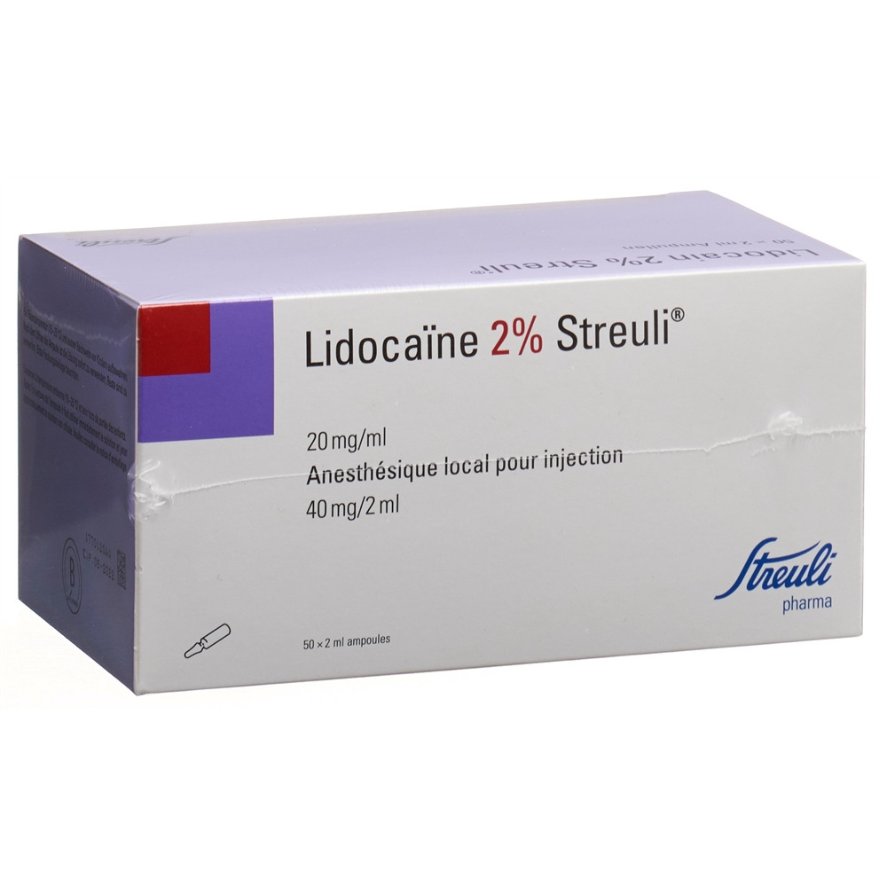 Lidocaïne Streuli Ampoules 20mg/ml, 50x2ml