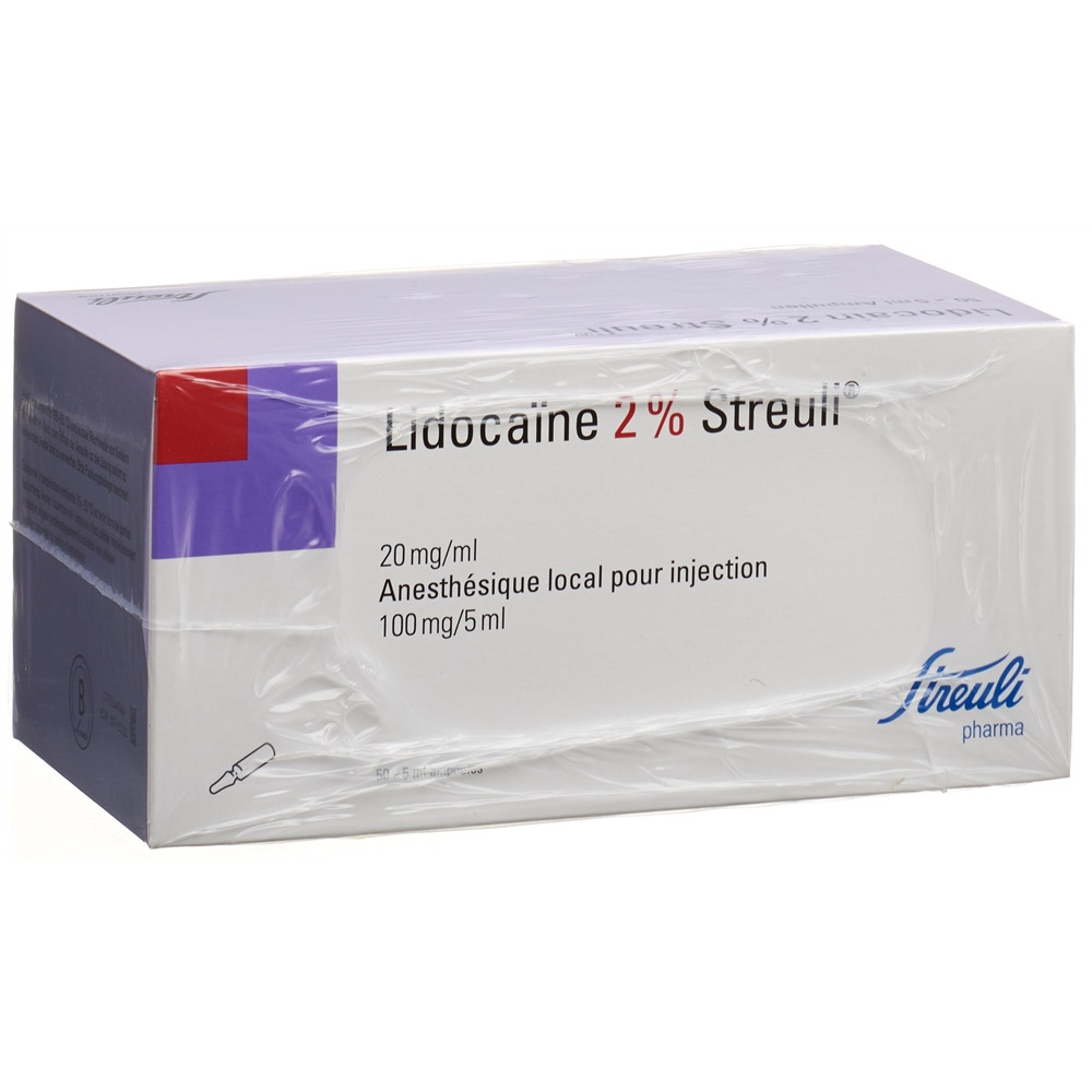 Lidocaïne Streuli Ampoules 20mg/ml, 50x5ml