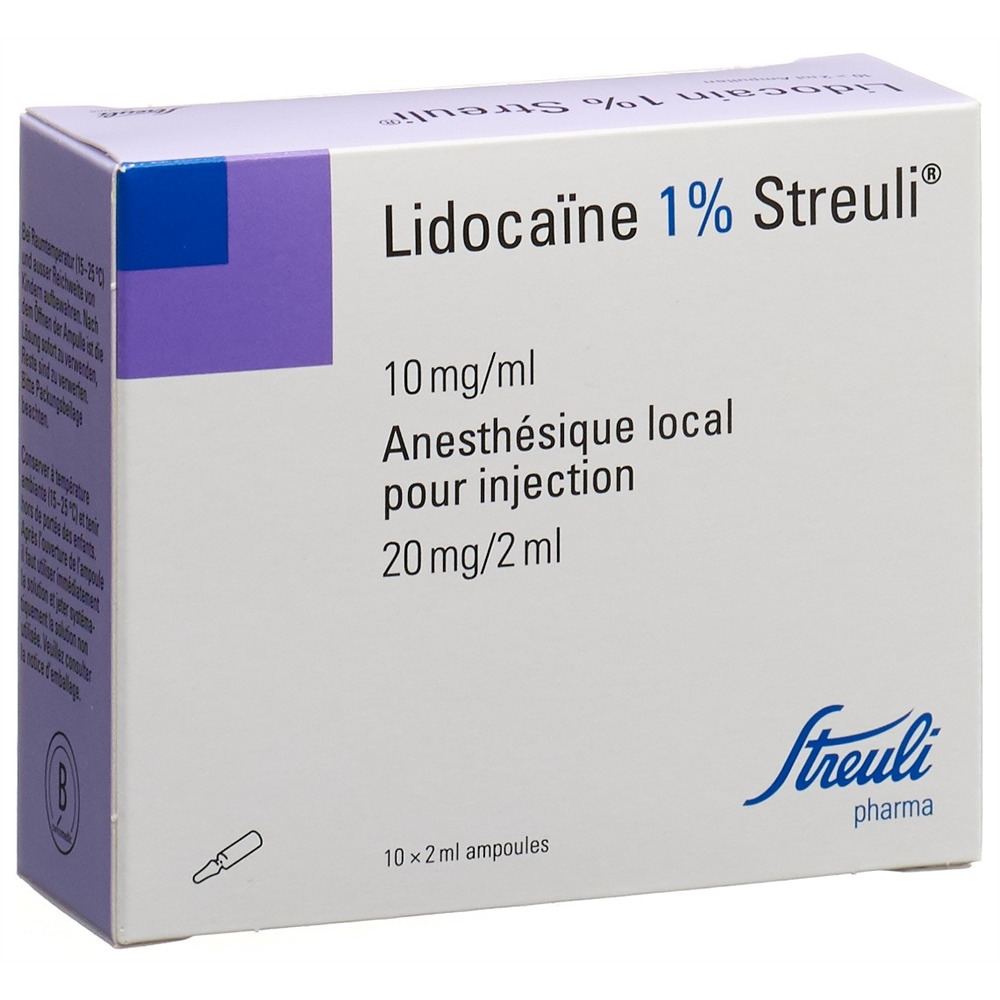 Lidocaïne Streuli Flacons 20mg/ml, 10x50ml