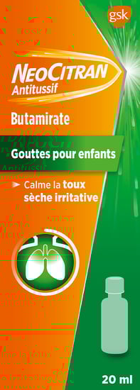 NEOCITRAN Antitussif gouttes 5 mg/ml enf 20 ml