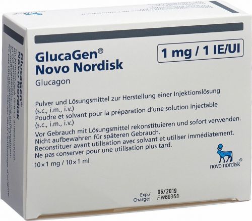 GLUCAGEN Novo 1 mg c solv flac 10 pce