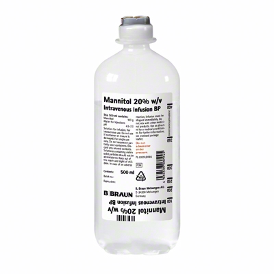 MANNITOL Braun sol perf 20 g/100ml fl verre 10 pce
