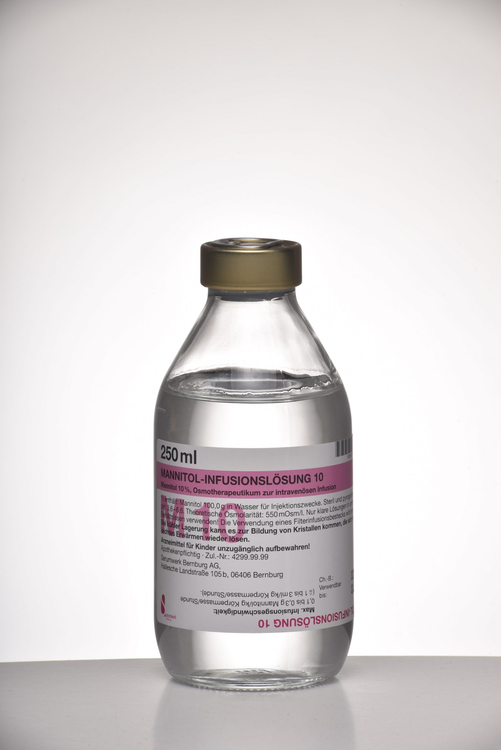 MANNITOL Braun sol perf 50 g/250ml fl verre 10 pce