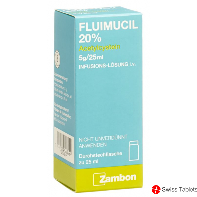 FLUIMUCIL 20% sol perf 5 g/25ml flac 25 ml