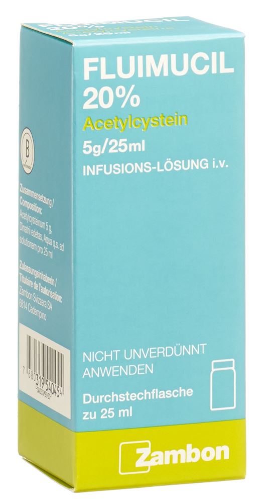 FLUIMUCIL 20% sol perf 5 g/25ml flac 25 ml