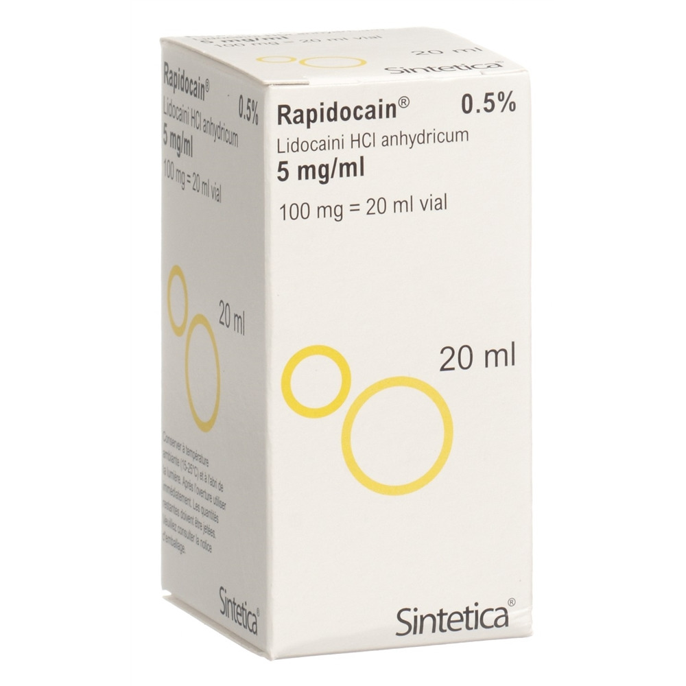 RAPIDOCAIN 100 mg/20ml s cons vial 20 ml