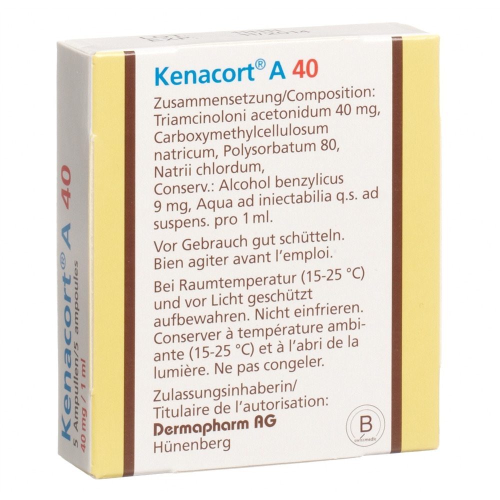 KENACORT A 40 susp inj 40 mg/ml 5 amp 1 ml